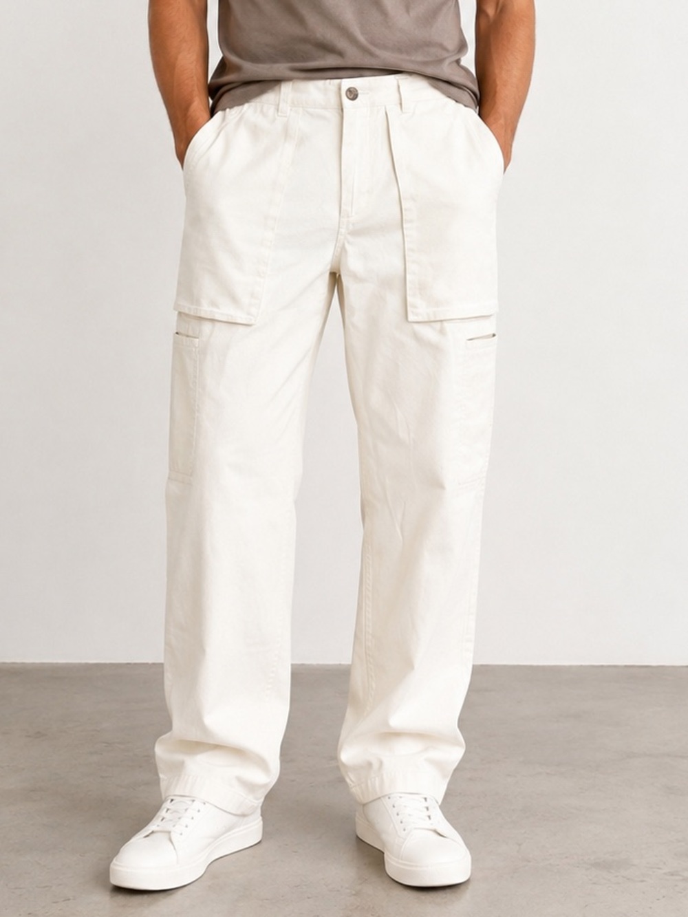 Mode of One Men’s Off White Cargo Pants Relaxed Fit Size 32 waist